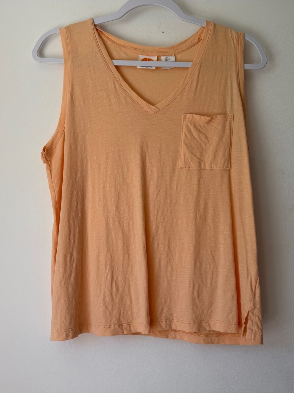 C&C California L Peach V-Neck Pocket Tank